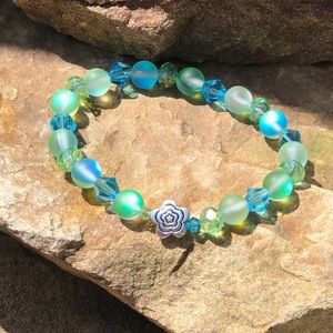 Mermaid Glass Stretch Bracelet